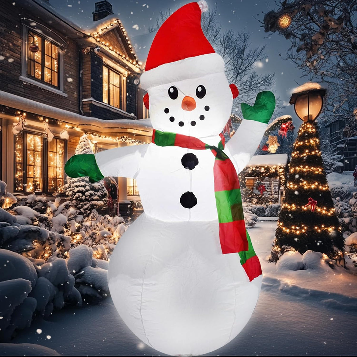 4ft inflatable snowman christmas decoration outdoor with led, main product view