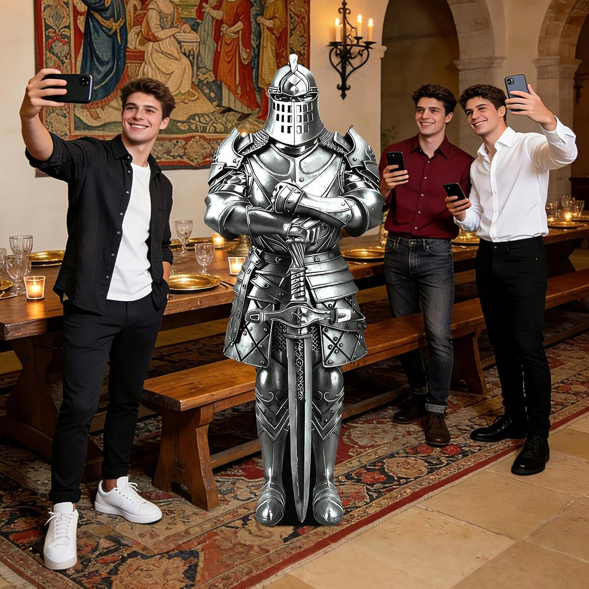 1 CS 5.9 ft Life Size Medieval Knight Plastic Corrugated Cutout