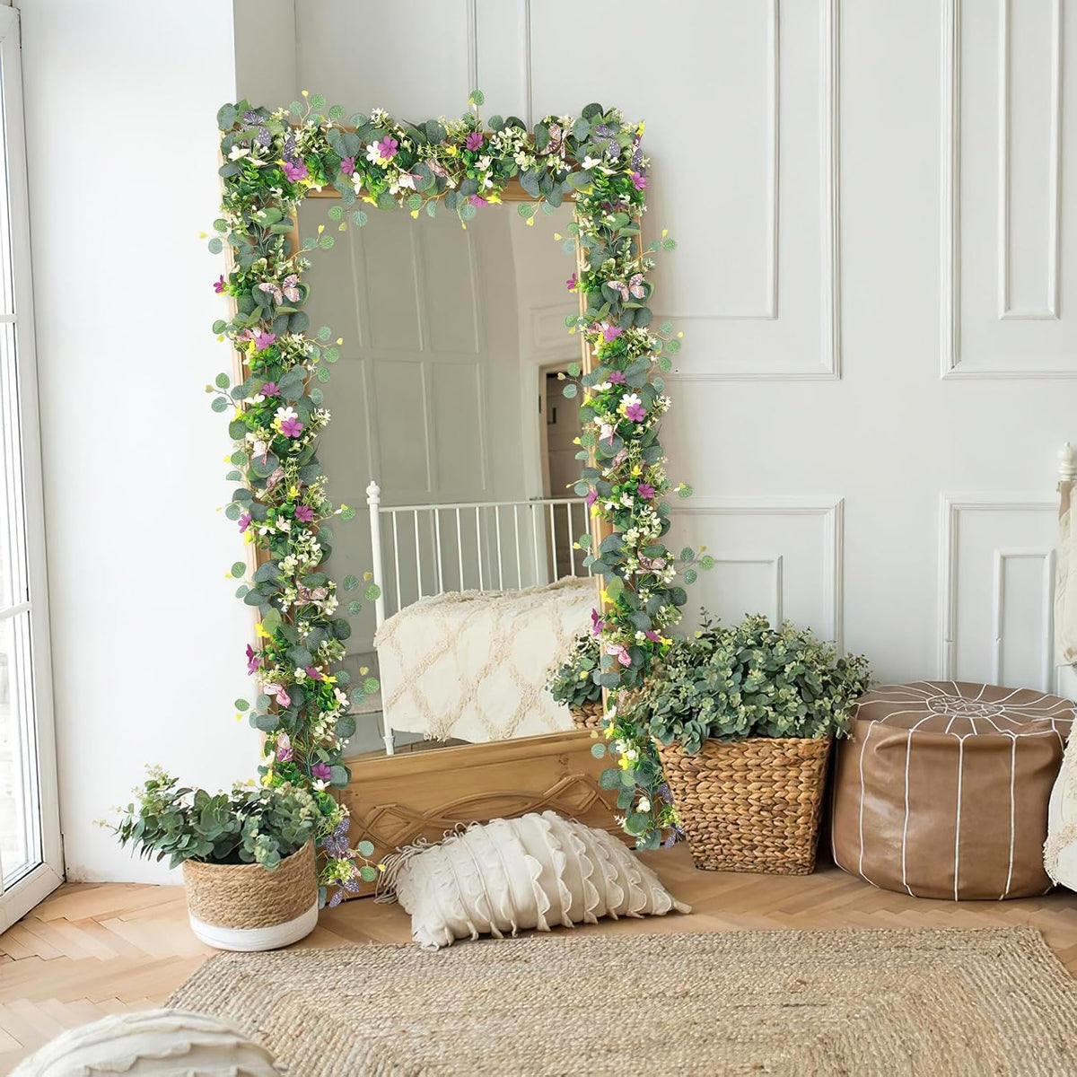 flower garland artificial daisy garlands floral vines 3d showing dimensions