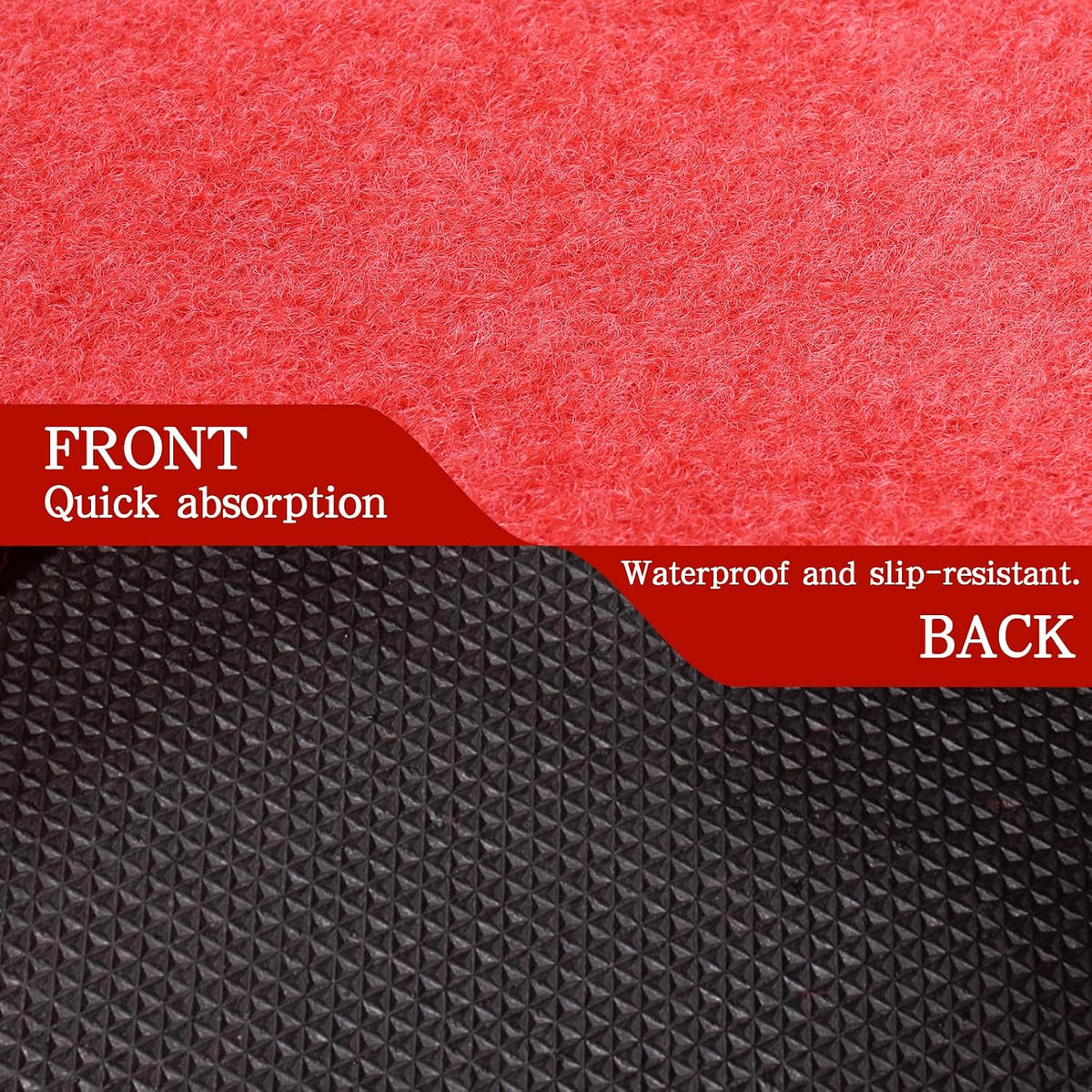 Red Carpet Runner 3x10 Feet, Non-Slip Waterproof Aisle Rug with Rubber Backin...