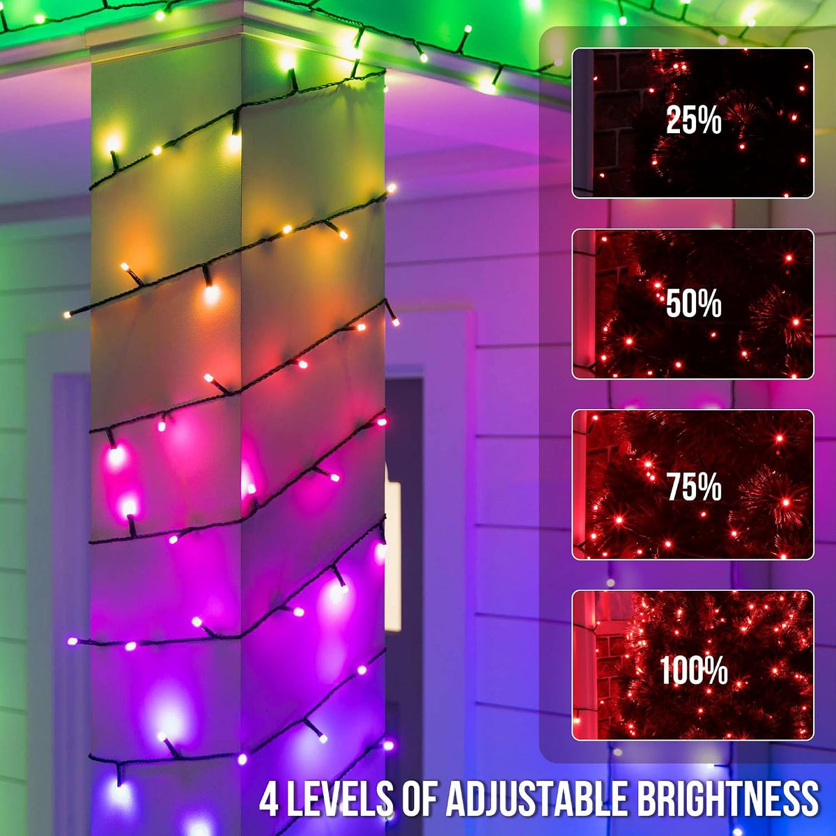 164 FT 500 LED Halloween Lights Outdoor , Waterproof RGB String Lights with R...