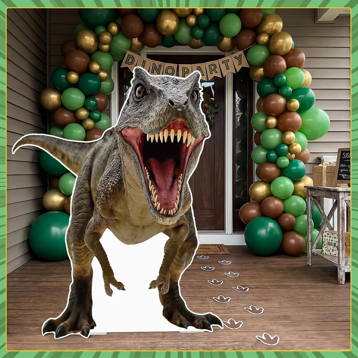 Capoda Life Size Dinosaur Cardboard Cutout Standee 43x59 in, Dino Kt Foam Boa...