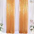 ShinyBeauty Gold Sequin Curtains 2 Panels 2FTx8FT - Perfect for Photo Backdrop Sequin Backdrop Curtain, Event Decor, and Home Use Stage Background