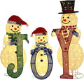 foowin lighted 3 pcs 3d outdoor snowman family, main product view