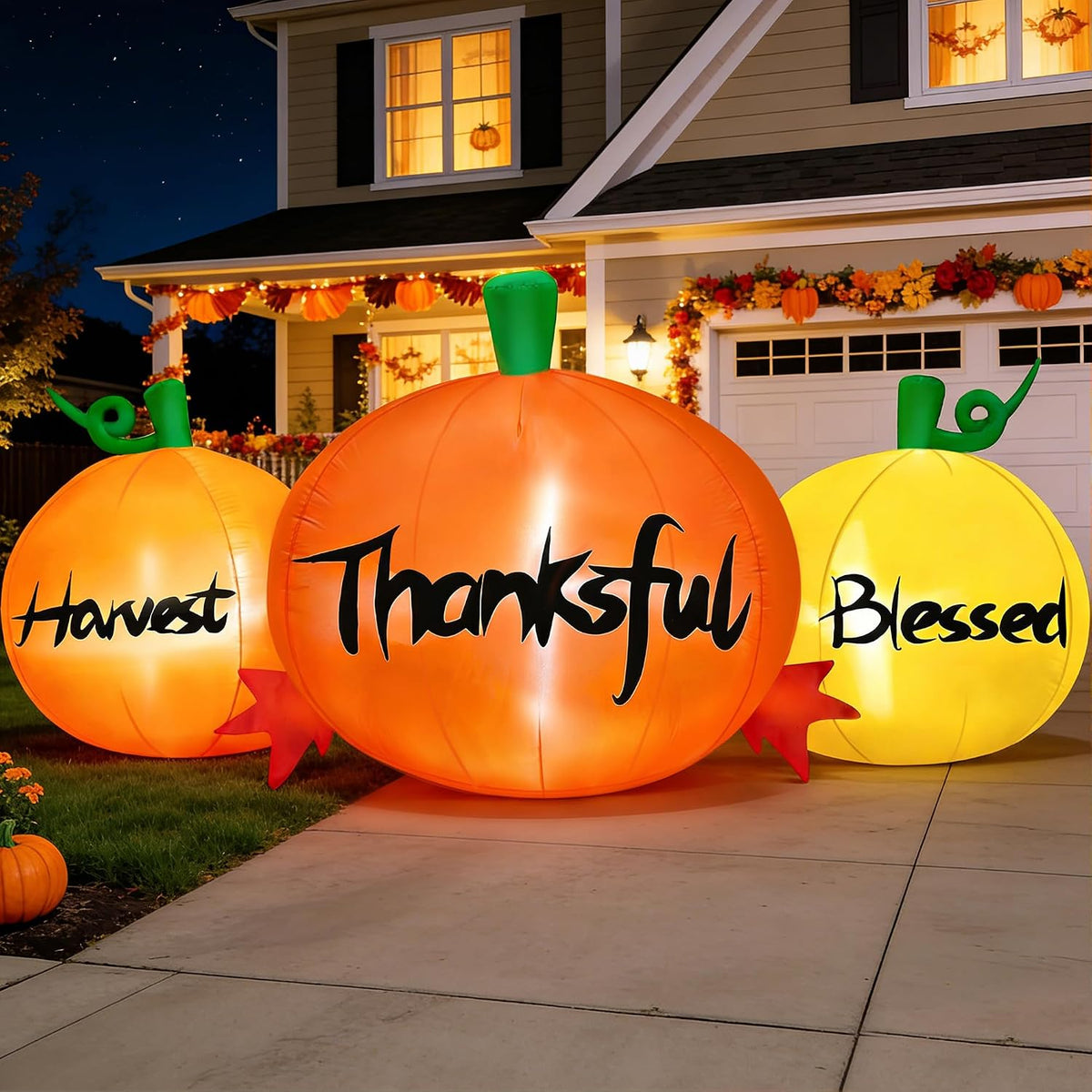 danxilu 8 ft fall pumpkin trio inflatable thanksgiving, main product view