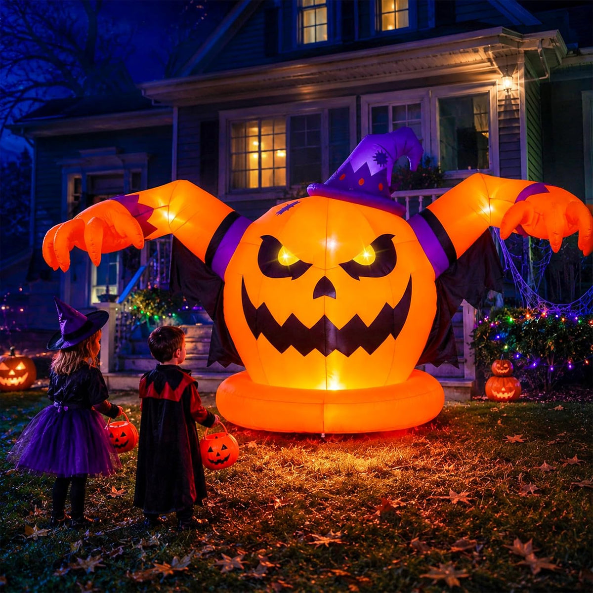 12.2 FT Halloween Inflatables Decorations Outdoor - Giant Pumpkin Blow Ups