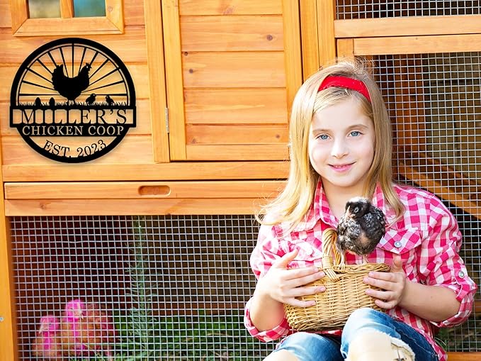Hen House Coop Sign, Custom Chicken Coop Signs, Custom Chicken Farm Metal Sign, Family Name Metal Sign for Farm House, Our Little Coop Sign Metal Sign