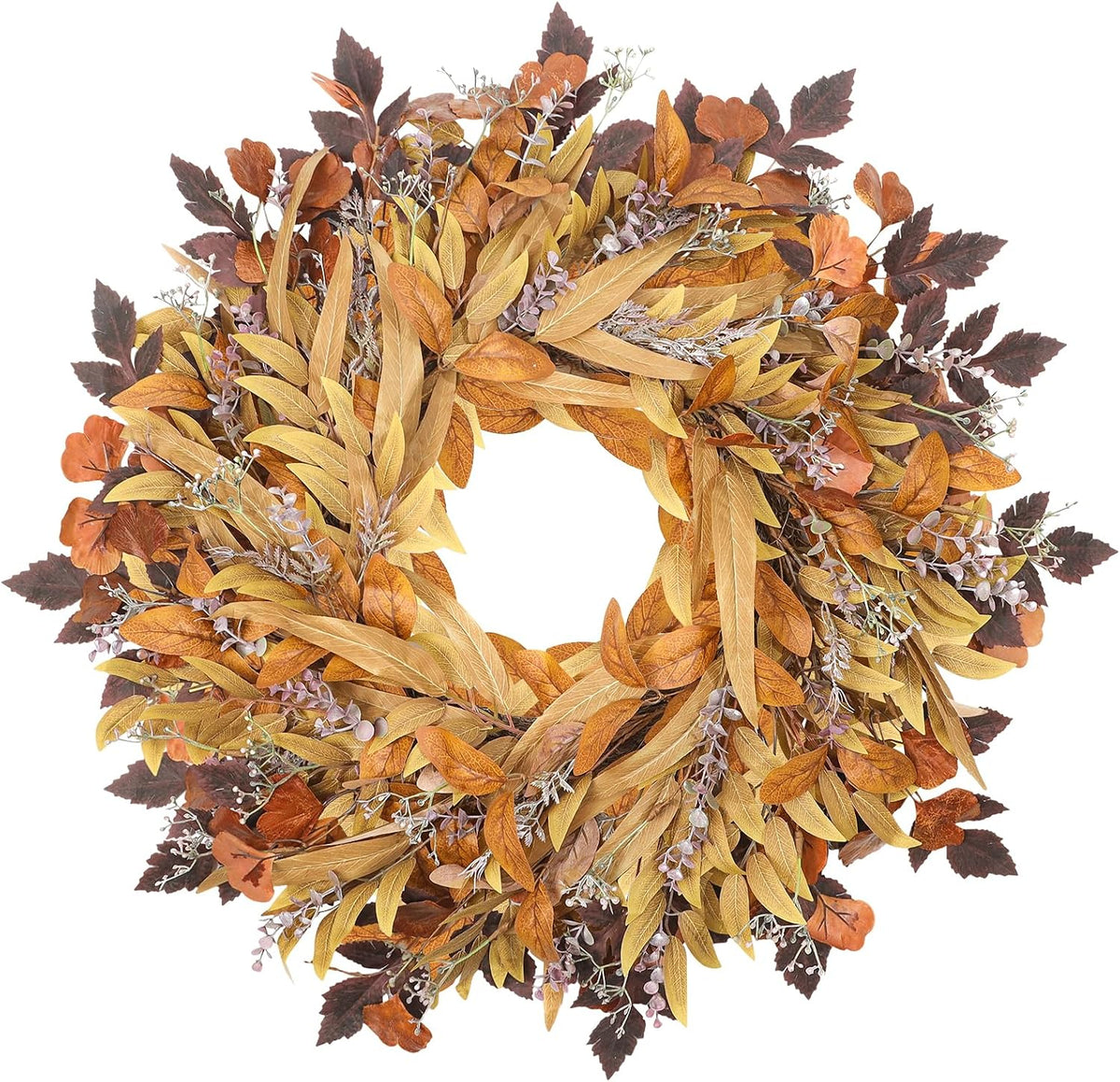 agusbagli 28" fall wreath for front door, large, main product view