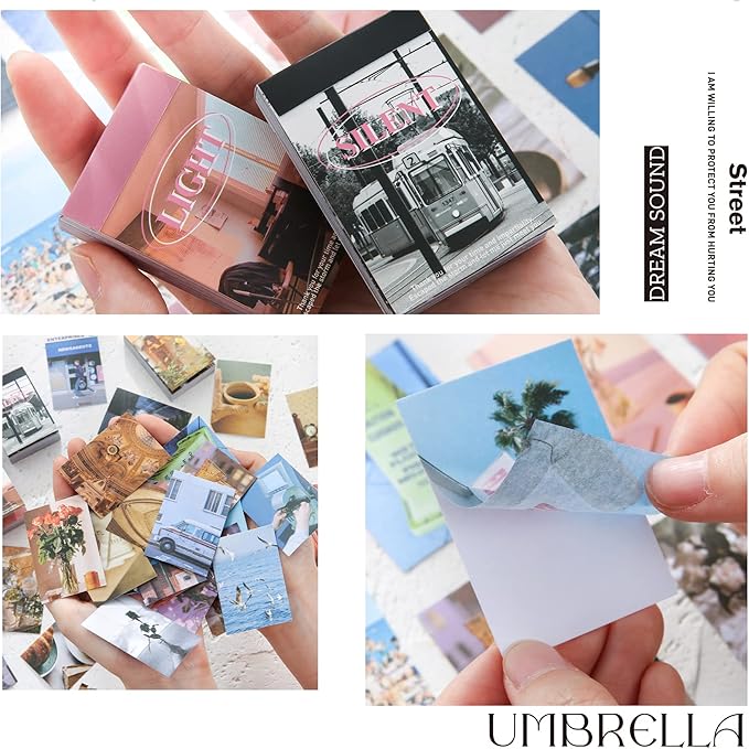6 Sets 300 Pcs Washi Stickers Book for Journaling, Daily Scenery Life Stuff Travel Sricker Vintage Aesthetic Fashion Scrapbook Stickers Set for Bullet Journal Art Diary Craft Gifts Planner Notebook