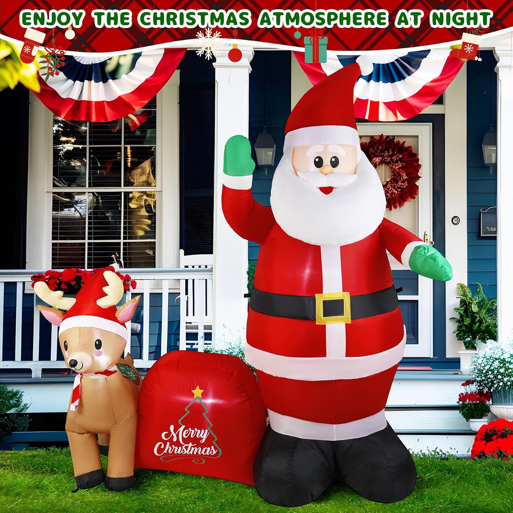 7ft christmas inflatable santa clau built-in led lights on a desk or shelf