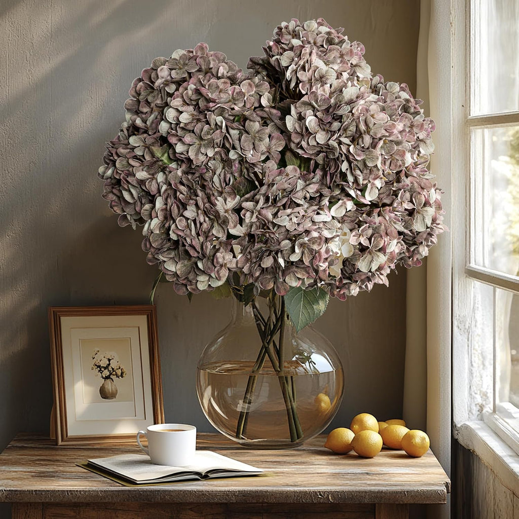 artificial flower fake silk hydrangea heads bouquet with, main product view