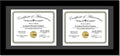 Creative Picture Frames 10X24Bk-B Black Horizontal Double Diploma Frame With 2 Opening Black Matting | Holds 2-8X10-Inch Documents With Installed Wall Hanger