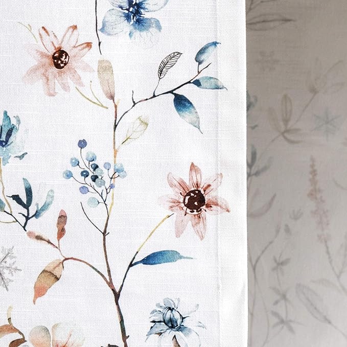 Maison d' Hermine Table Runner 100% Cotton Single Layer Table Runners 108 inches Long for Thanksgiving Christmas Decorations Home Kitchen Dining Party Wedding (Ice Florals, 14.5" x 108")