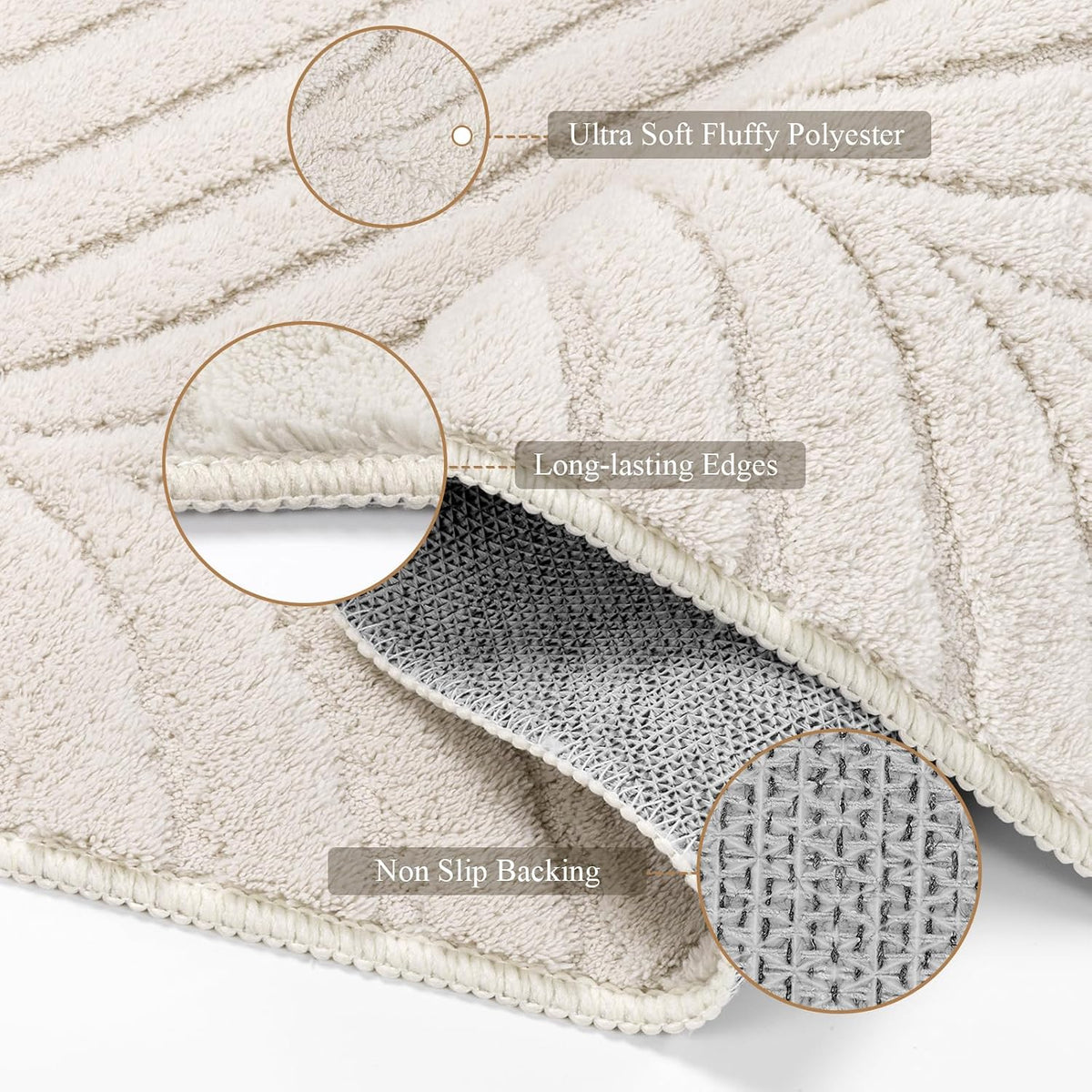 SHACOS Soft Cozy Fluffy Area Rugs 9'x12' for Living Room, Beige