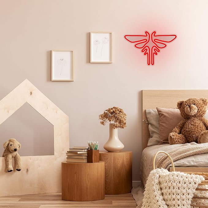 Moth Neon Sign Game Neon Light for wall Decor Red LED Neon Signs Animal Neon Lights for Bedroon Kids Room Video Game Center Decor