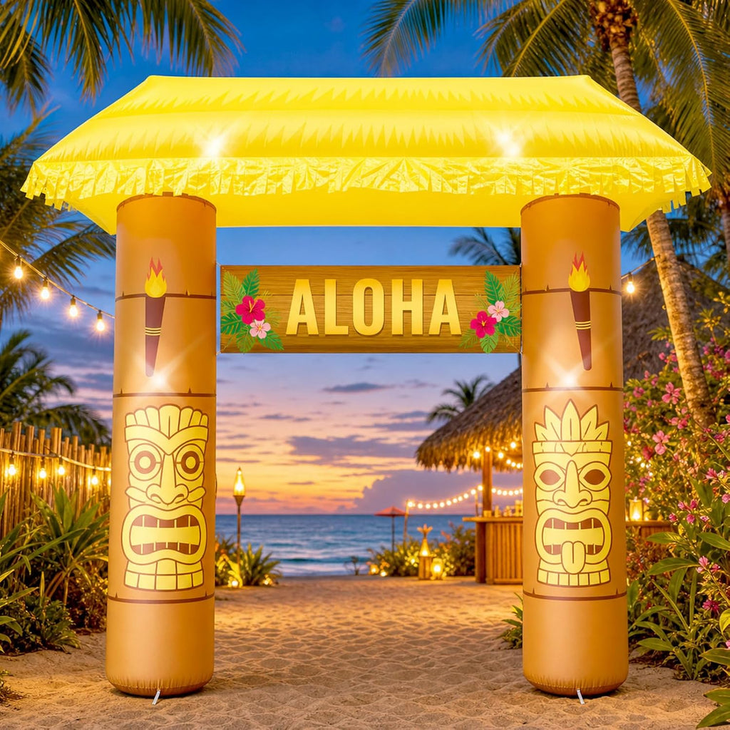 7.8ft luau tiki hut inflatable arch for summer, main product view