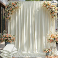 30×12ft Wrinkle Free Ivory Backdrop Curtain for Wedding Parties, 6 Panels 5×12ft Long Soft Silky Polyester Backdrop Drapes Cream Photo Back Drop Curtains for Party Photography Background Cloth