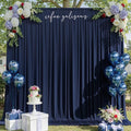 10x10ft Wrinkle Free Navy Blue Backdrop Curtains for Party Background, Silky Polyester Blue Photo Backdrop Drapes 2 Panels 5x10ft Back Drop Cloth for Wedding Birthday Photography Baby Shower Decor