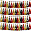 4P Black-Red Gold Foil Fringe Metallic Tassel Garland, Tassels Banner Streamers for Parade Floats, Bachelorette, Wedding, Birthday, Halloween, Christmas, Bridal/Baby Shower Party Decorations