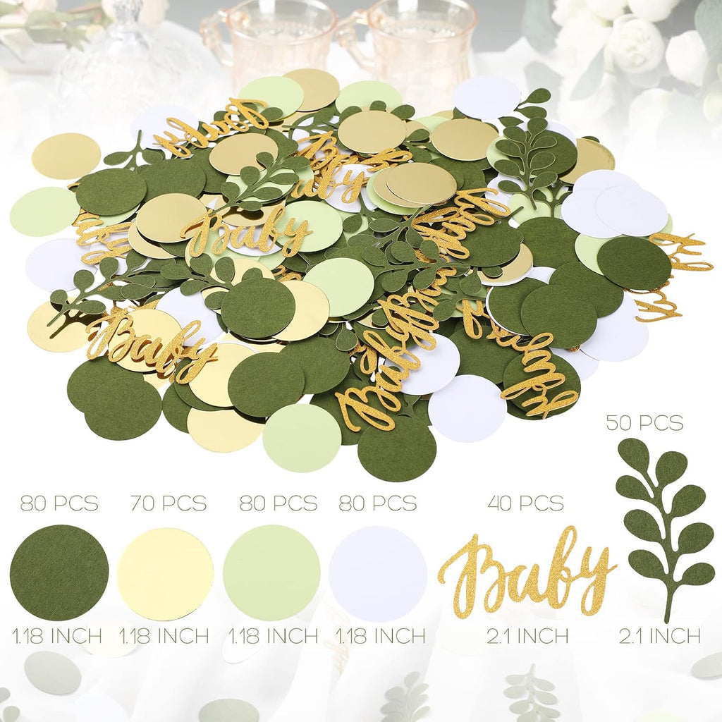 Minatee 400 Pcs Baby Shower Confetti Decorations Table Confetti Dots Gender Reveal Wedding Decor(Elegant Color,Fresh Style)