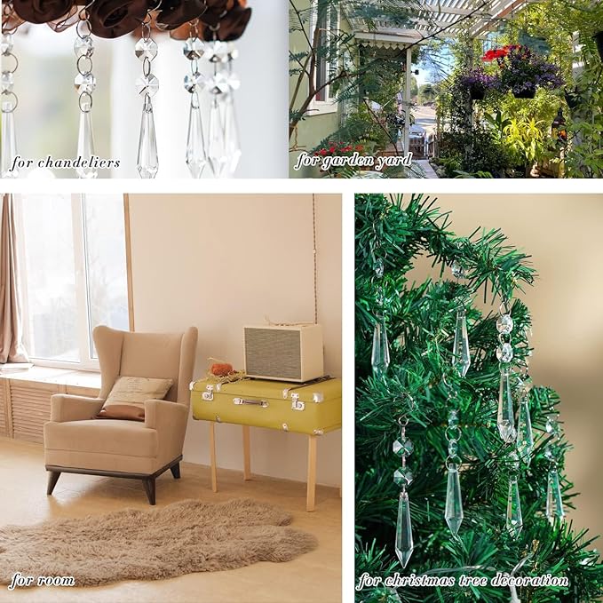 20pcs 55mm Chandelier Icicle Crystal Prism Suncatcher,Clear Chandelier Crystals Replacement,Crystals for Chandeliers with Hooks for Windows Wedding Lamp Decoration