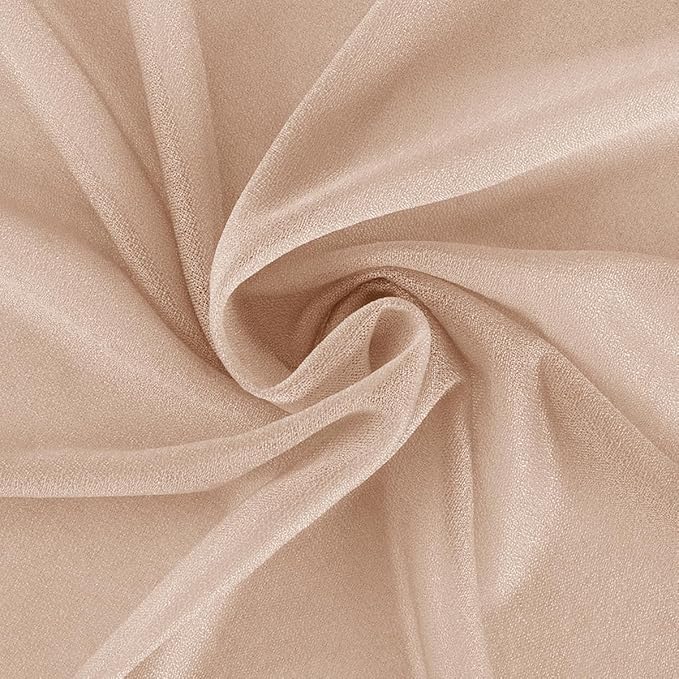 Nude Fall Sheer Elegant Arch Draping Fabric Outdoor 1 Panel 29" × 20Ft Sheer Chiffon Curtain Drapes for Wedding Ceremony Birthday Party Garden Brunch