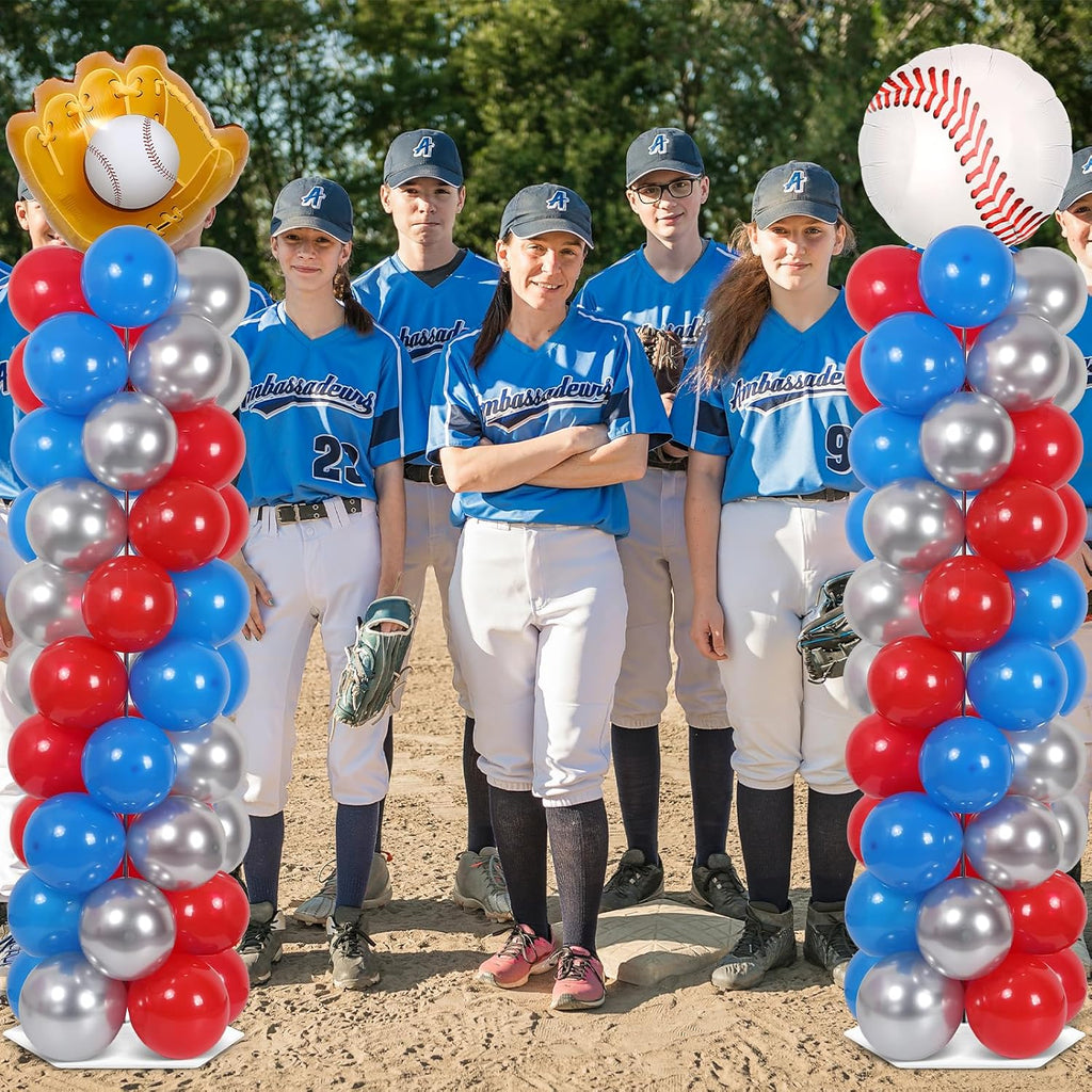 2 set baseball balloon column stand adjustable baseball, package contents