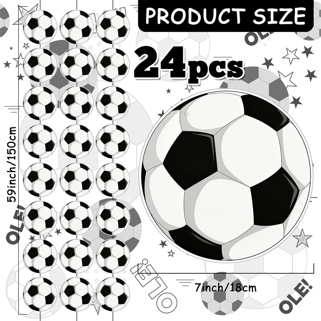 Soccer Birthday Party Decorations - 24PCS Soccer Party Banners for 2026 World Soccer Cup Merchandise | Soccer Party Decorations Hanging Backdrop for Birthday Party Home Classroom Favor Supplies Decor