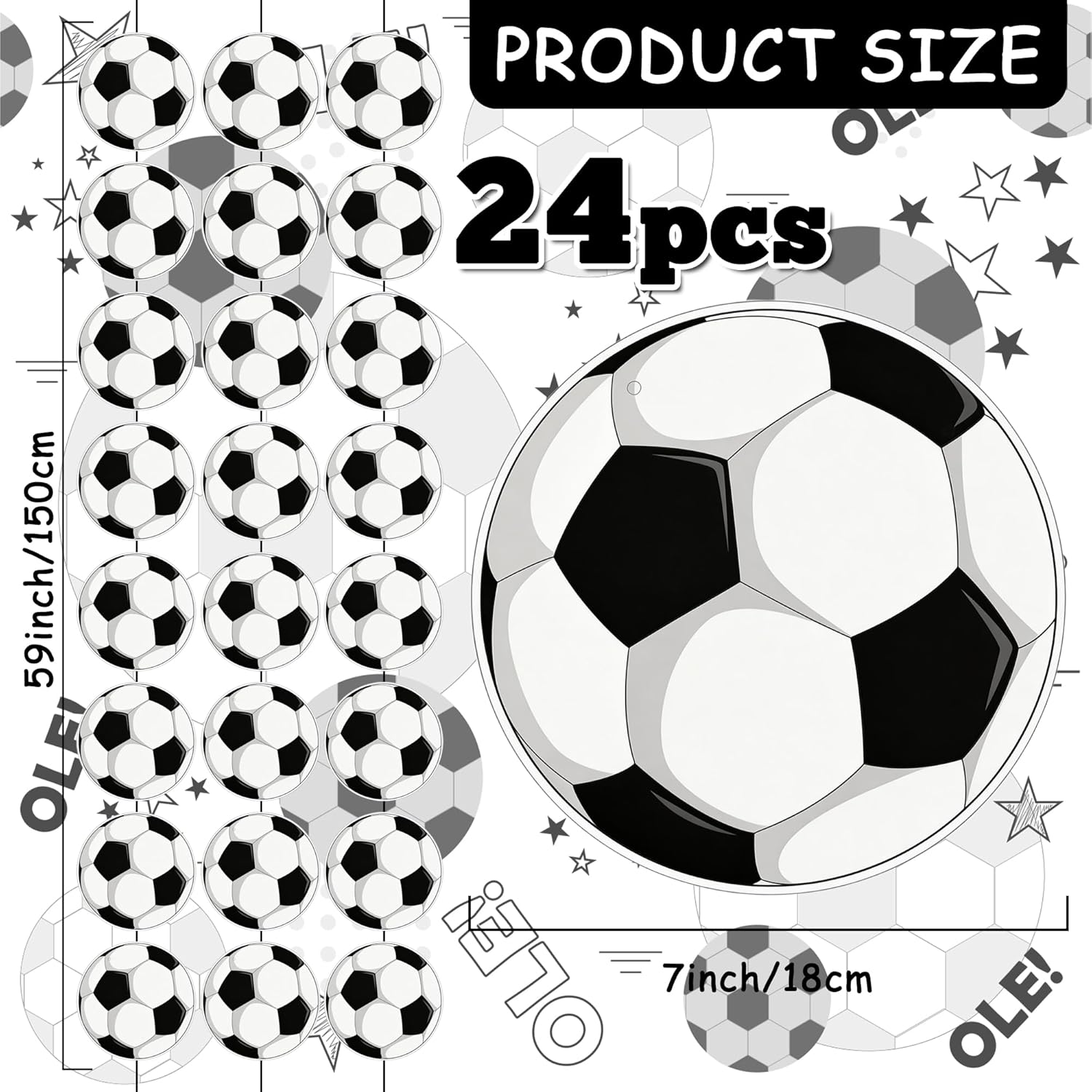 Soccer Birthday Party Decorations - 24PCS Soccer Party Banners for 2026 World Soccer Cup Merchandise | Soccer Party Decorations Hanging Backdrop for Birthday Party Home Classroom Favor Supplies Decor