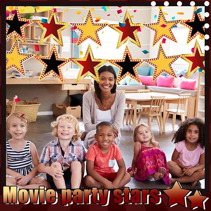 Geosar 48 Pcs Movie Star Cardboard Red Carpet Awards Night Cutouts Confetti Cutouts for Bulletin Board Movie Party Decoration Supply Wall (11 Inch)