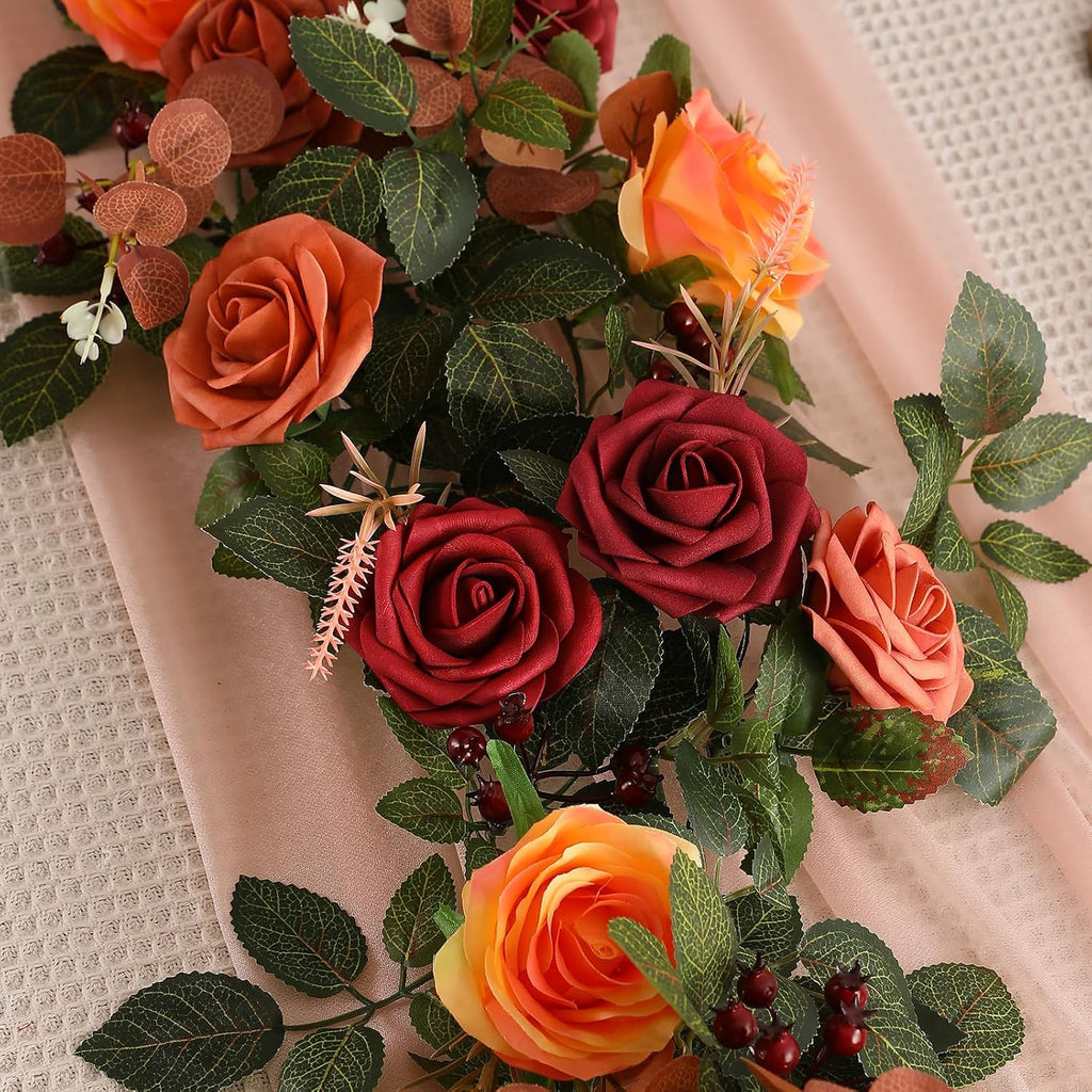 garisey 5ft terracotta artificial flower garland fall floral showing dimensions