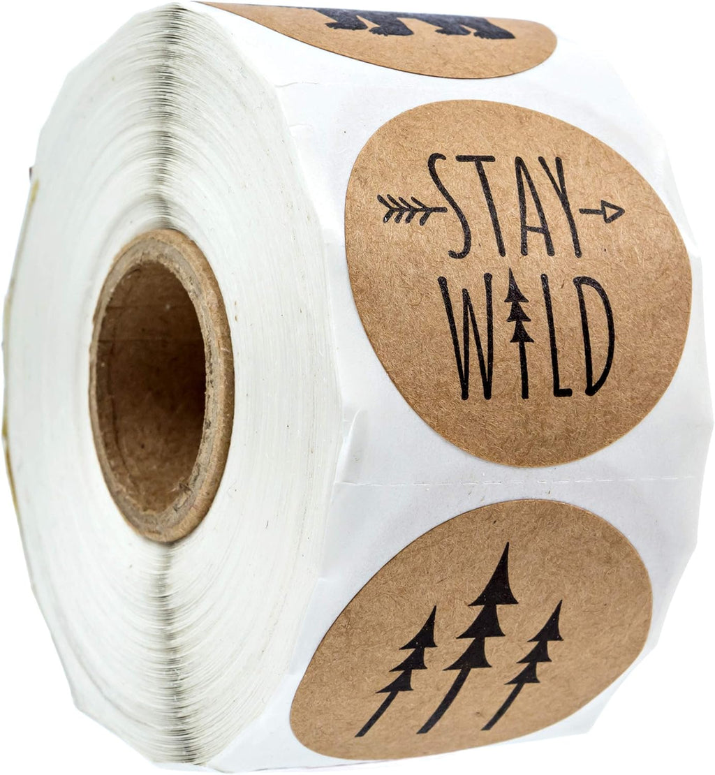 Rustic Mountain Baby Shower Stickers / 8 Adventure Birthday Party Designs / 1.5" Gender Neutral Little One Labels / 500 Party Favor Labels/Made in The USA
