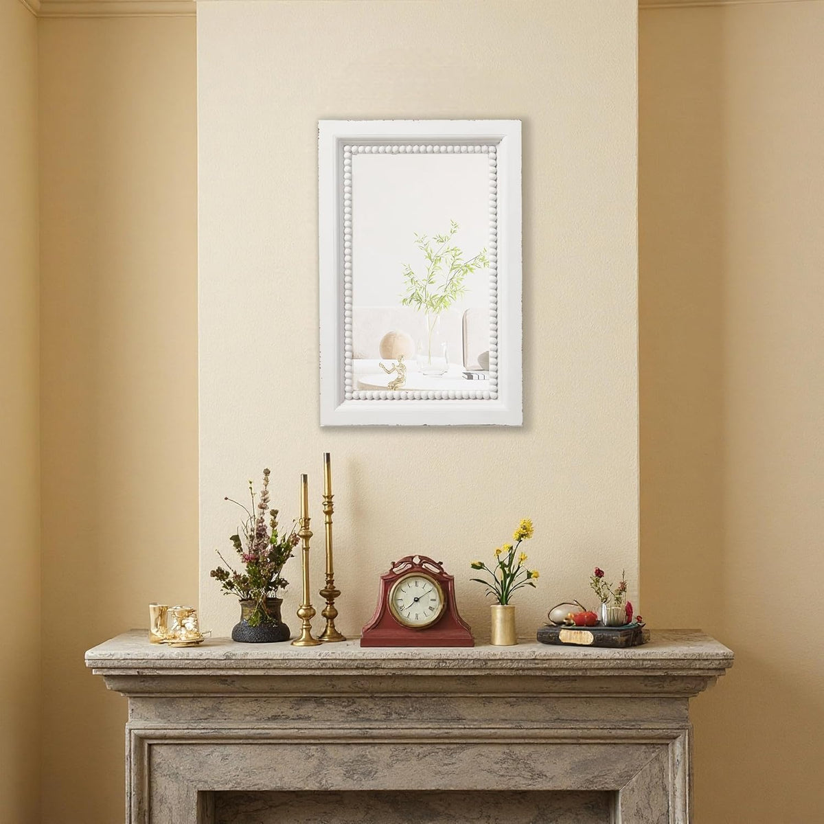 boho white mirrors for wall decor 24 x, side view