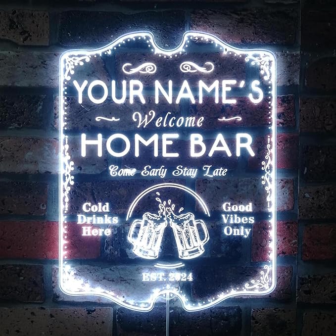 ADVPRO Personalized Your Name Home Bar RGB Dynamic Glam LED Sign - Cut-to-Edge Shape - Smart 3D Decoration - Multicolor Signage st06s64-fnd-p11b-tm-c