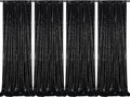 Black Sequin Backdrop 4 Panels 2FTx8FT Halloween Backdrop Curtains Party Backdrop Wedding Baby Shower Decoration