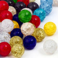 rubyca assorted mixed round druk crackle czech crystal, main product view