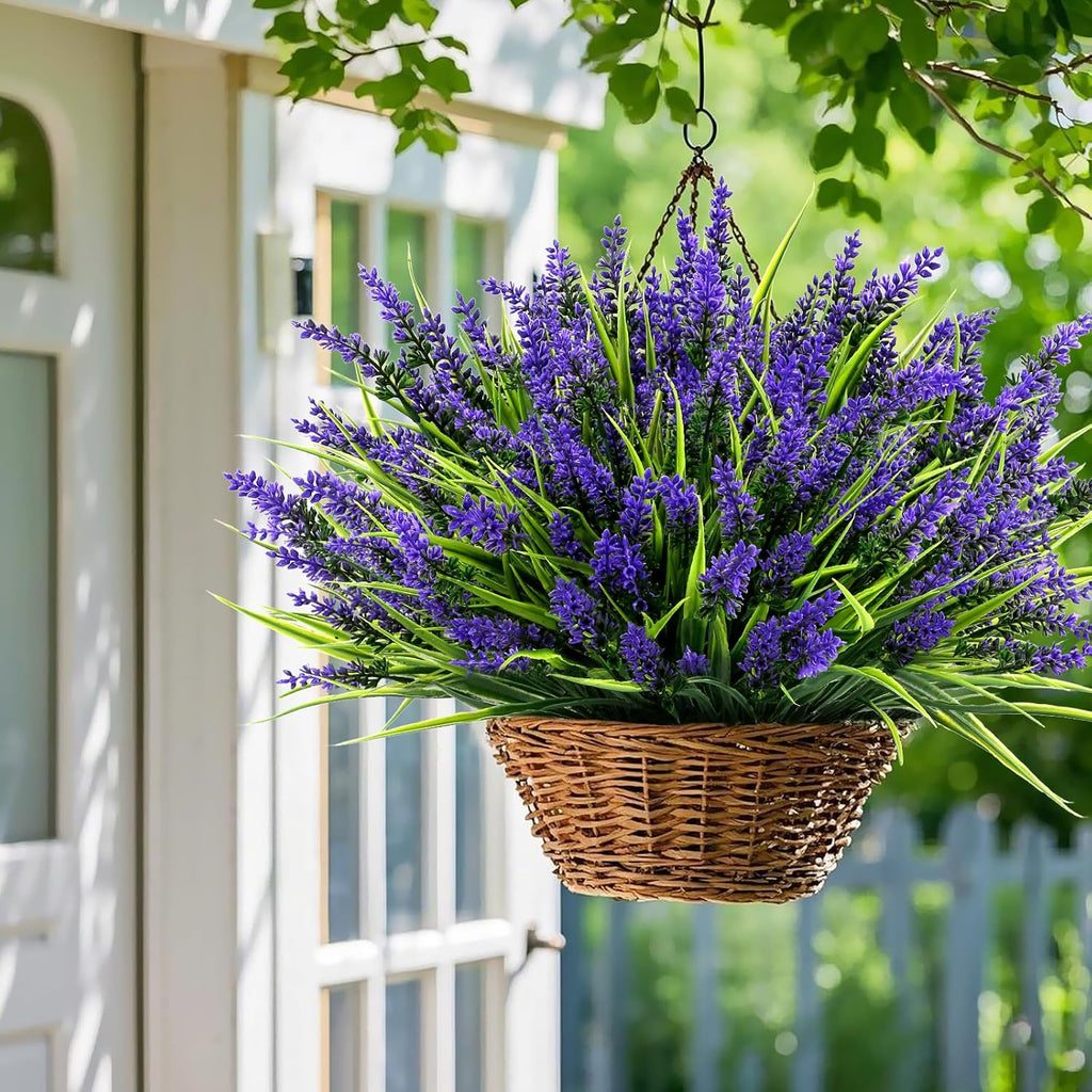 48 bundles artificial lavender flowers outdoor uv resistant, package contents