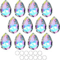 12 Pieces 50mm Crystal Prisms Chandelier Colorful Bauhinia Ornament Pendants Rainbow Maker Hanging Prisms for Wedding Party Tree Garlands Decoration DIY Jewelry