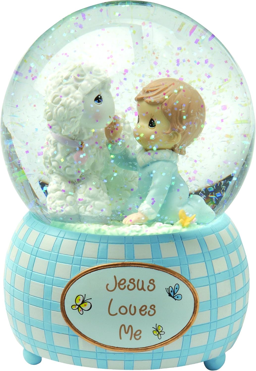 Precious Moments, Jesus Loves Me, Boy, Resin Snow Globe, 102404