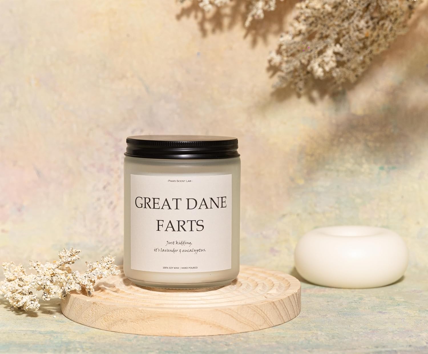 Great Dane Gifts, Great Dane Decor, Dog Farts Candle, Dog Mom Gifts for Women - Lavender & Eucalyptus, Crafted by Natural Soy Wax & Natural Essential Oils, 7OZ