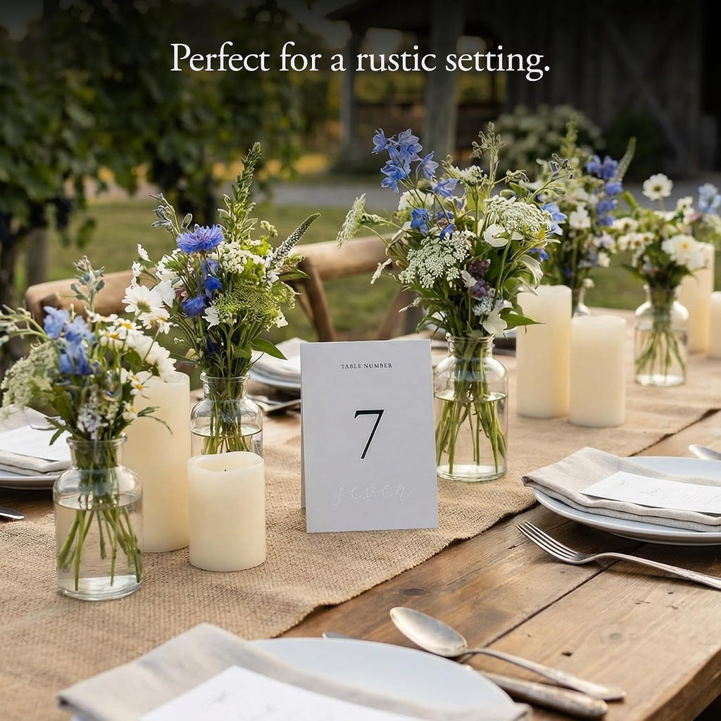 SIKO Table Numbers 1-20 - Double Sided Wedding Table Numbers with Head Table Card & Embossed Details - 4x6 inches, Self-Standing Table Cards for Wedding Reception | Perfect for Special Occasion Events