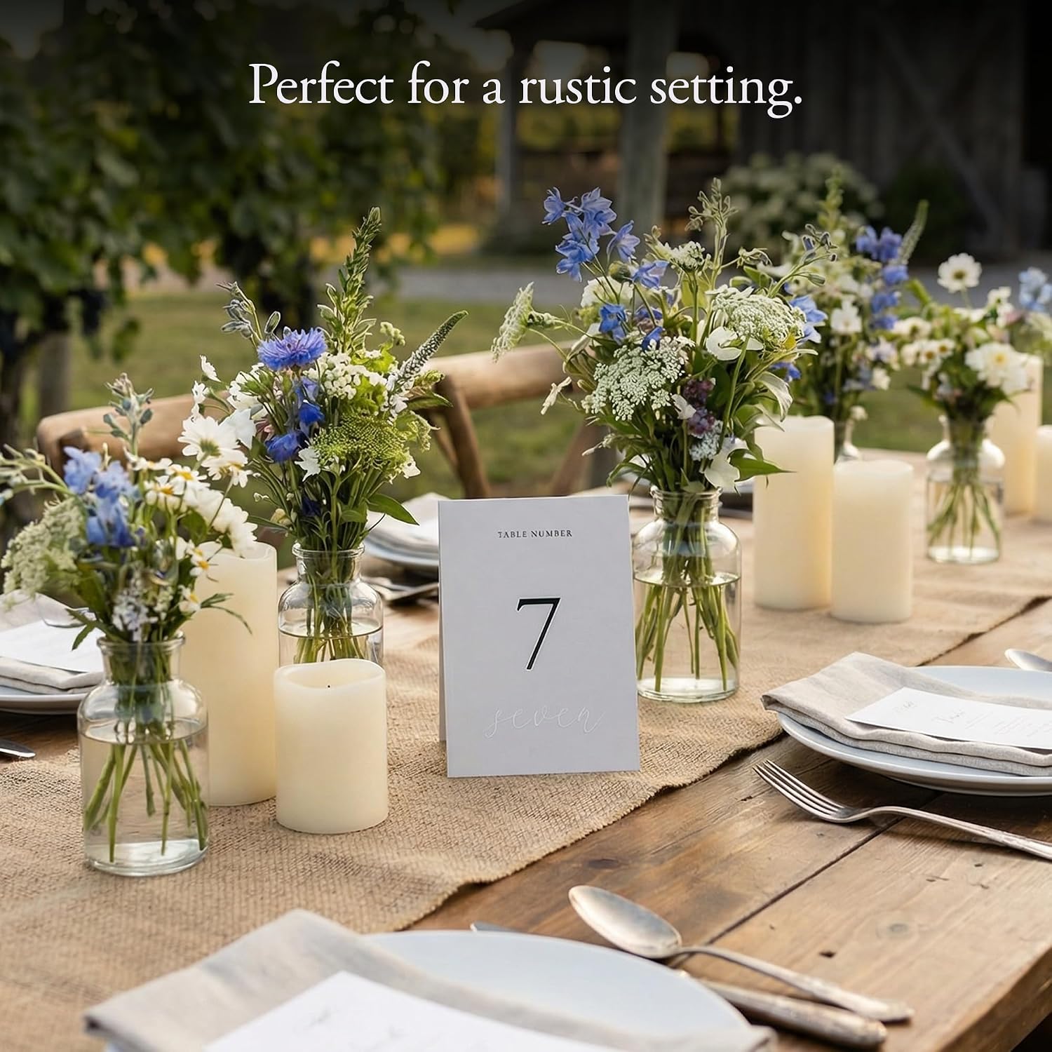 SIKO Table Numbers 1-20 - Double Sided Wedding Table Numbers with Head Table Card & Embossed Details - 4x6 inches, Self-Standing Table Cards for Wedding Reception | Perfect for Special Occasion Events