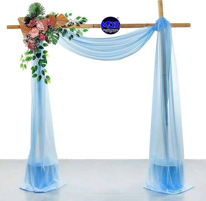 MDS Halloween Chiffon Draping Fabric - 1 Panel, 30" Wide x 40ft Long - Sheer Spooky Arbor & Canopy Drapery for Haunted House Backdrops, Party Ceilings, DIY Costumes & Themed Events - Turquoise