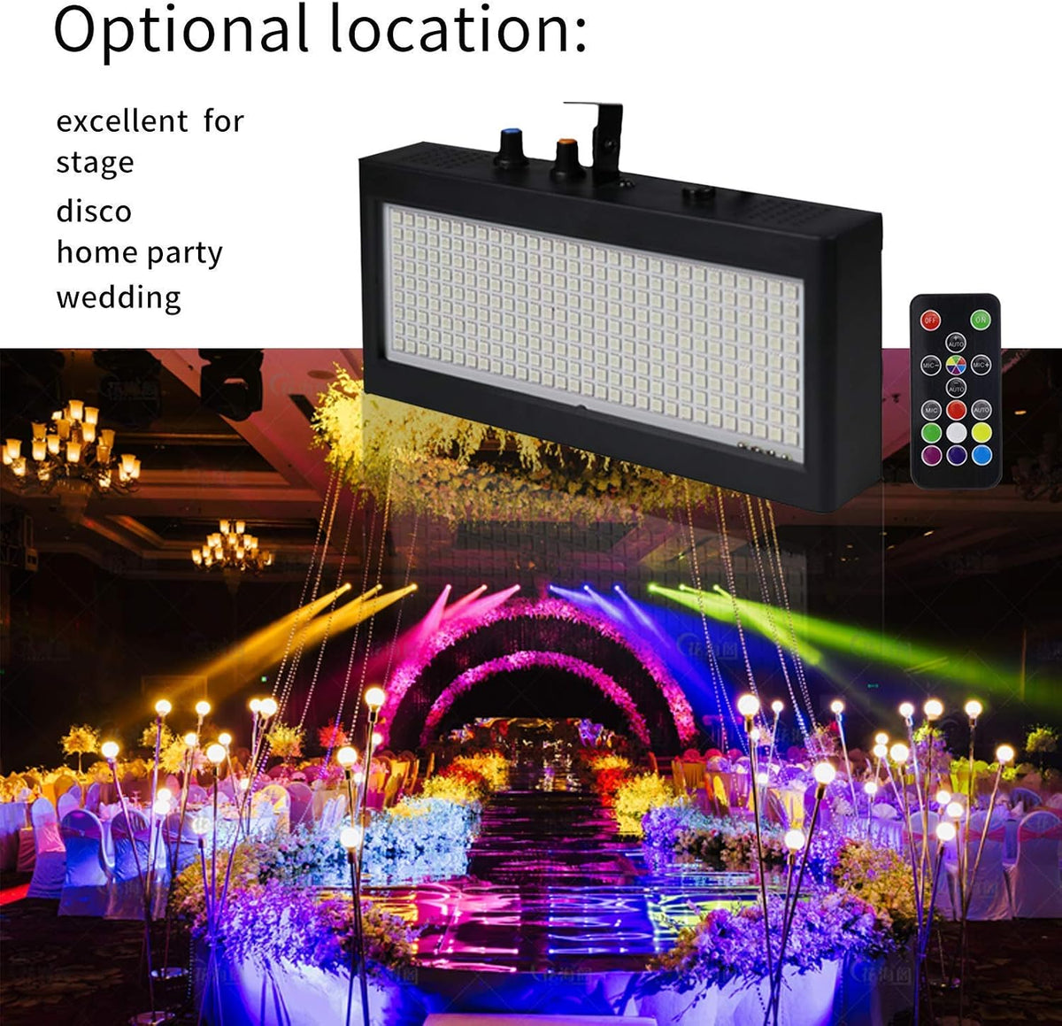 Stage Strobe Light, Super Bright Flash Stage Lighting, Sound Activated and Sp...