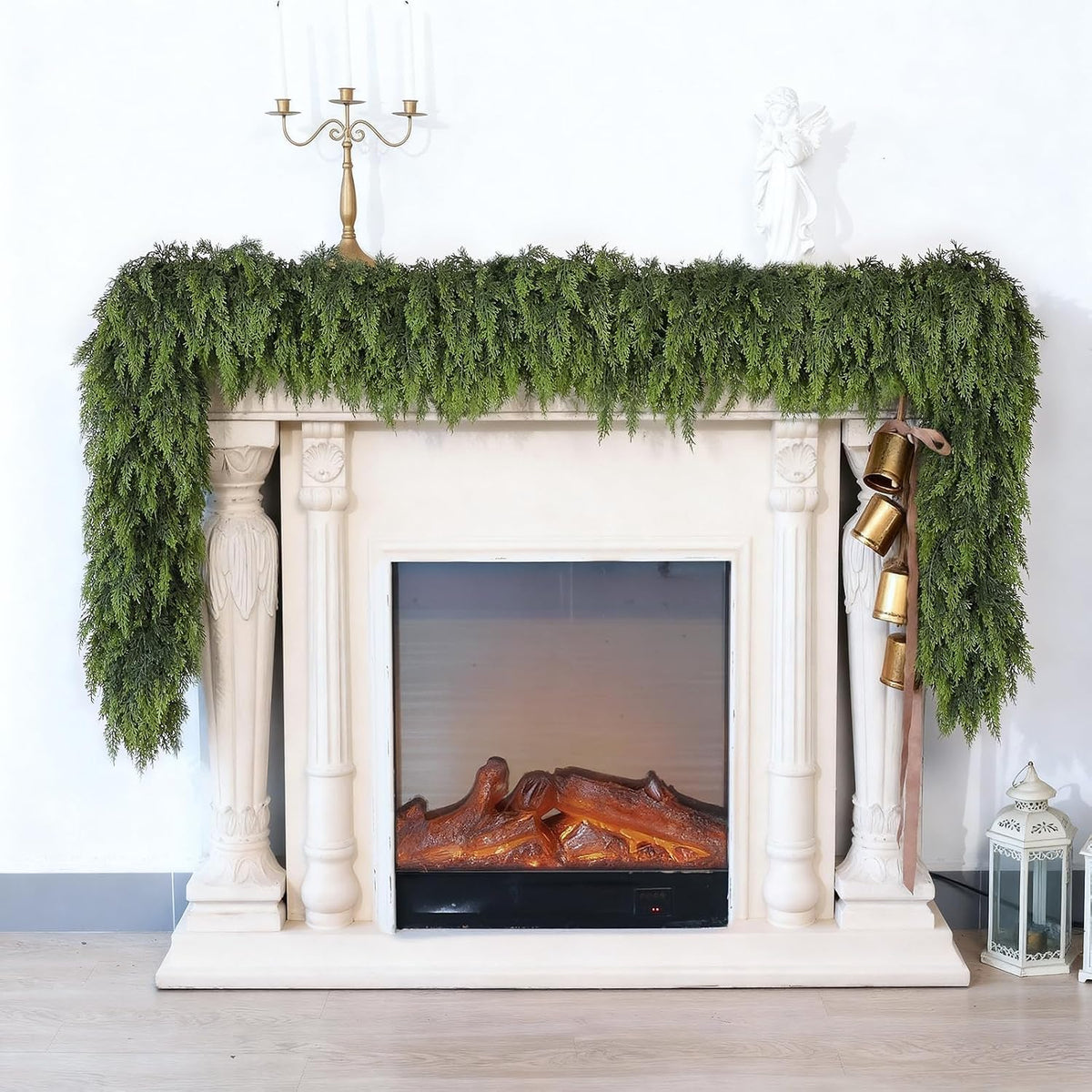 6ft 1pcs artificial christmas cedar garlands for home, side view