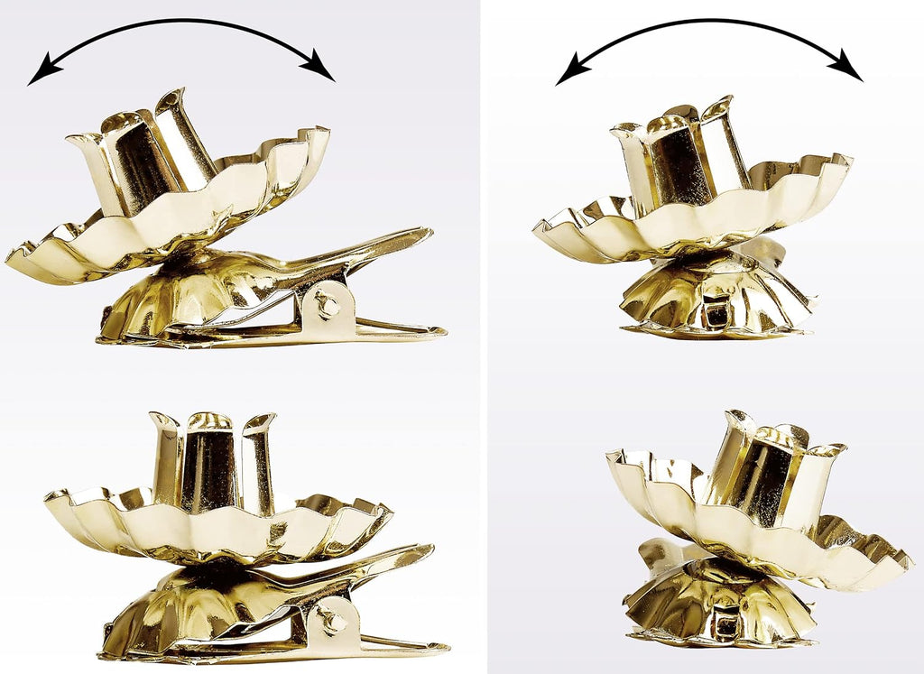 BRUBAKER 20 Pack Tree Candle Holders for Christmas Tree - Gold - Traditional Vintage Candle Holders with Clip