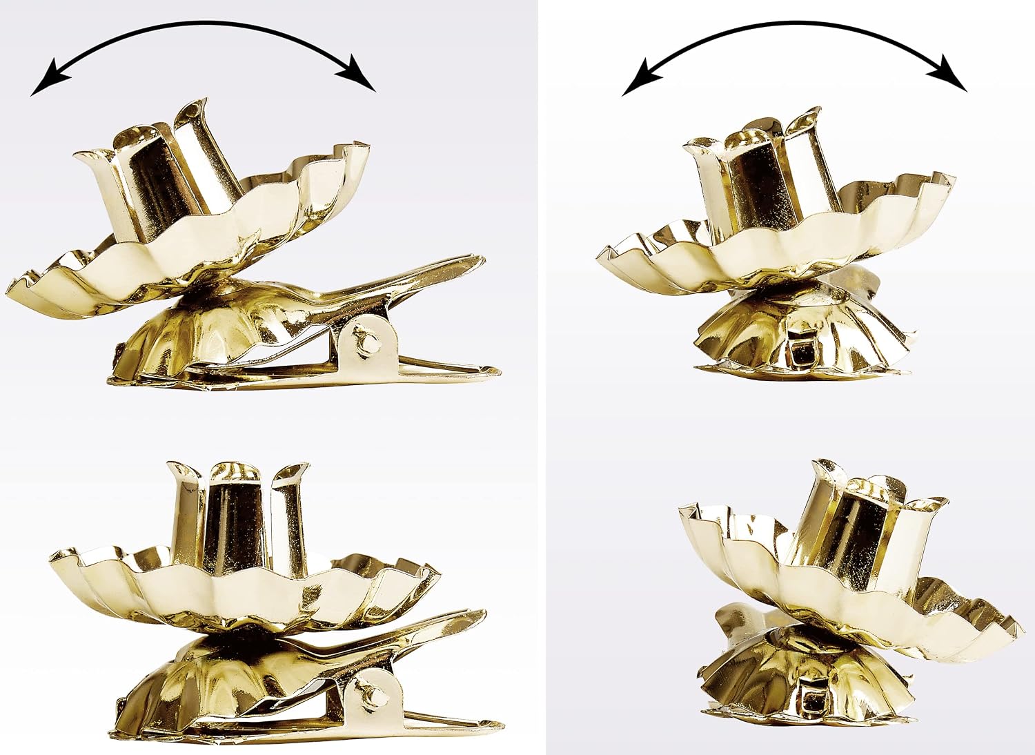 BRUBAKER 20 Pack Tree Candle Holders for Christmas Tree - Gold - Traditional Vintage Candle Holders with Clip