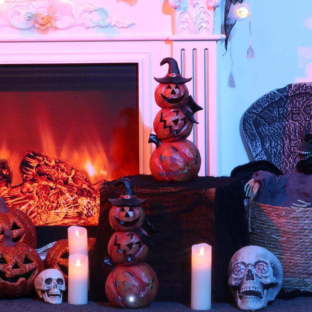light up evil pumpkin 3-layer halloween decoration 14 shown in use