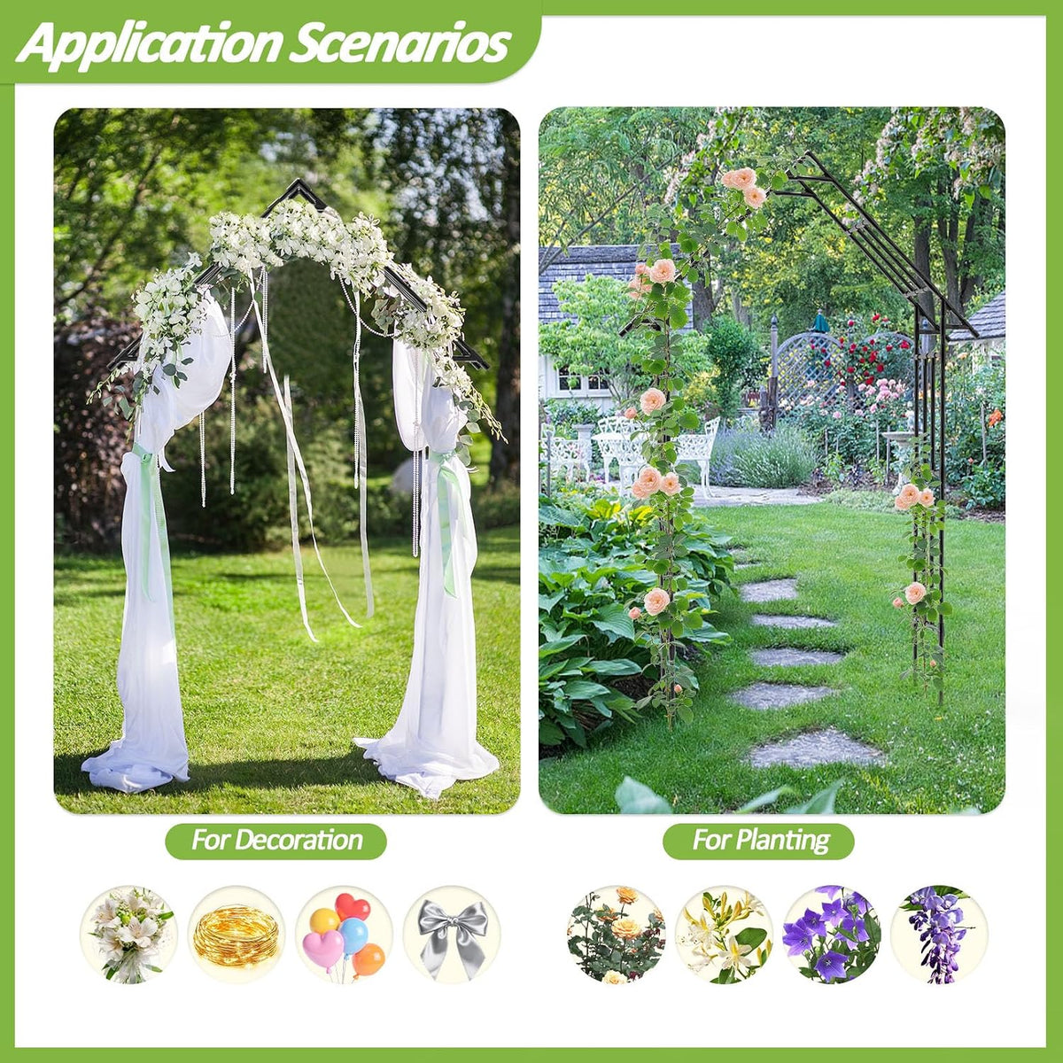 Garden Arch Trellis -48" L *98" H，Gothic Abor Trellis with Reinforc...