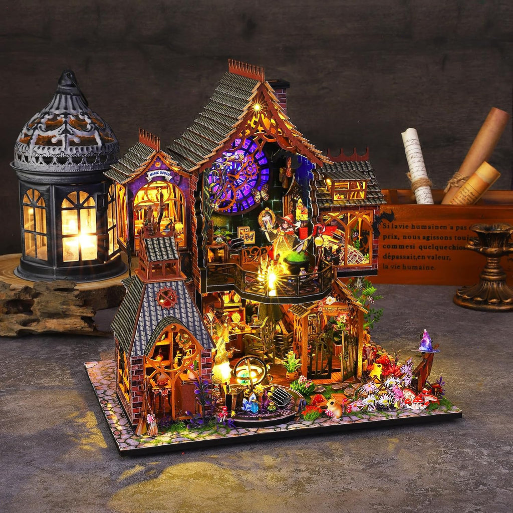 spilay dollhouse miniature with furniture,diy wooden crafts doll, close-up detail